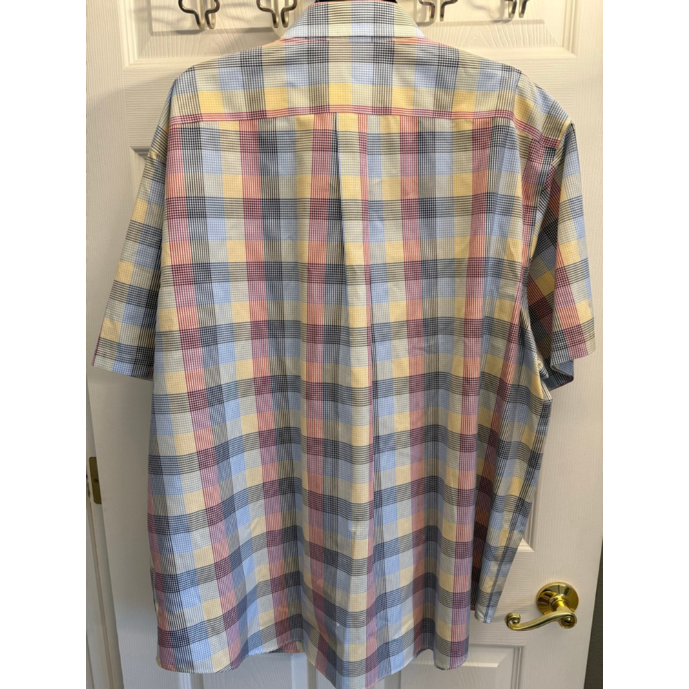 Roundtree & Yorke Gold Label non-iron woven cotton men's Plaid shirt SZ XXL NWTs - Picture 2 of 6
